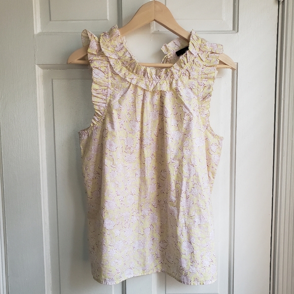J. Crew Tops - J. Crew Ruffled Sleeveless Blouse in Pastel Floral | NWT